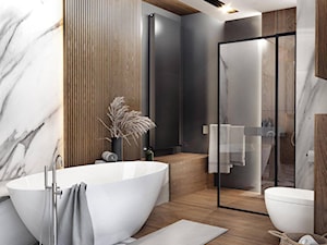 lazienka - Duża bez okna jako pokój kąpielowy z punktowym oświetleniem łazienka, styl skandynawski - zdjęcie od MaNaZa