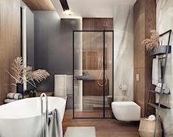 lazienka - Duża z punktowym oświetleniem łazienka, styl skandynawski - zdjęcie od MaNaZa - Homebook