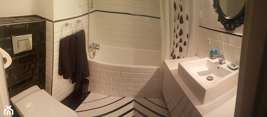 Remont małej łazienki - Mała bez okna z lustrem łazienka, styl nowoczesny - zdjęcie od Agnieszka Reda