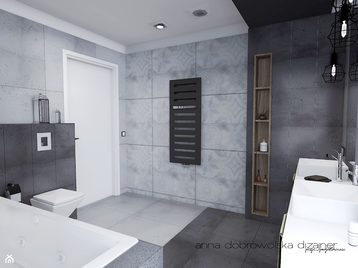 Betonowa łazienka - zdjęcie od studio dizajner - Homebook