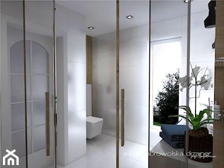 Aranżacje wnętrz - Łazienka: Projekt łazienki - Średnia łazienka z oknem, styl nowoczesny - studio dizajner. Przeglądaj, dodawaj i zapisuj najlepsze zdjęcia, pomysły i inspiracje designerskie. W bazie mamy już prawie milion fotografii!