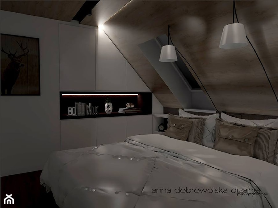Sypialnia z charakterystycznymi skandynawskimi elementami - Sypialnia, styl skandynawski - zdjęcie od studio dizajner