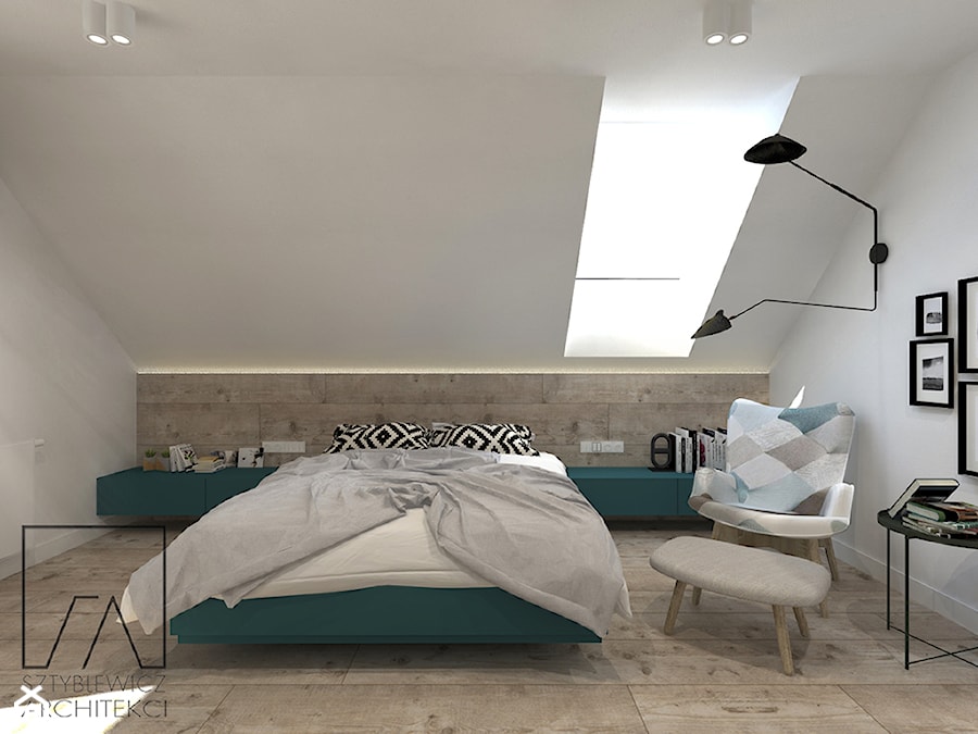 DOM // GRUSZCZYN - Średnia biała sypialnia na poddaszu, styl nowoczesny - zdjęcie od SZTYBLEWICZ_architekci