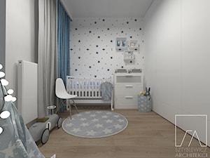 POKOIK DZIECKA // POZNAŃ MALTA - Średni biały szary pokój dziecka dla niemowlaka dla chłopca dla dziewczynki, styl skandynawski - zdjęcie od SZTYBLEWICZ_architekci
