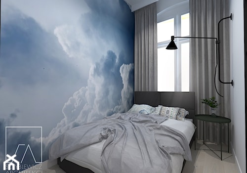 MIESZKANIA LOFT / WERSJA 1 - Mała biała szara sypialnia, styl industrialny - zdjęcie od SZTYBLEWICZ_architekci