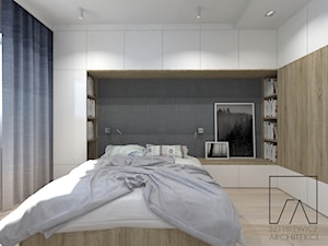 DOM // DOPIEWIEC - Średnia szara z panelami tapicerowanymi sypialnia, styl nowoczesny - zdjęcie od SZTYBLEWICZ_architekci