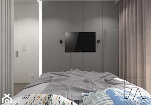 MIESZKANIE // WARSZAWA // BEMOWO - Średnia biała szara sypialnia, styl nowoczesny - zdjęcie od SZTYBLEWICZ_architekci