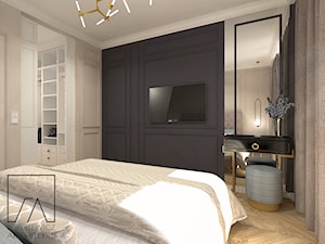 MIESZKANIE POZNAŃ / MARCELIN - Średnia czarna szara sypialnia, styl glamour - zdjęcie od SZTYBLEWICZ_architekci