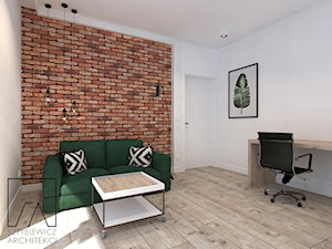 DOM // GRUSZCZYN - Średnie w osobnym pomieszczeniu z sofą białe biuro, styl nowoczesny - zdjęcie od SZTYBLEWICZ_architekci