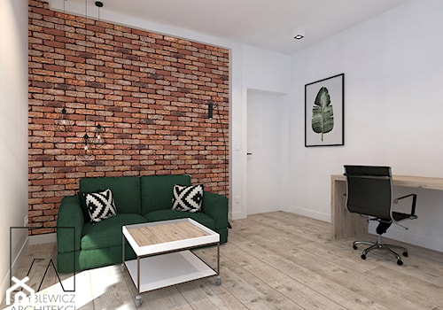 DOM // GRUSZCZYN - Średnie w osobnym pomieszczeniu z sofą białe biuro, styl nowoczesny - zdjęcie od SZTYBLEWICZ_architekci