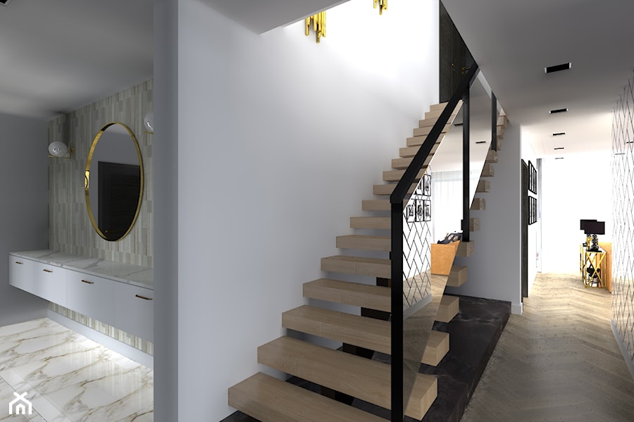 Dom pod Gdynią. 2019 - Schody, styl minimalistyczny - zdjęcie od ap. studio architektoniczne Aurelia Palczewska