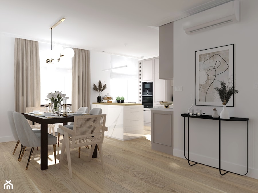 Mieszkanie modern classic. 2021 - Jadalnia, styl glamour - zdjęcie od ap. studio architektoniczne Aurelia Palczewska