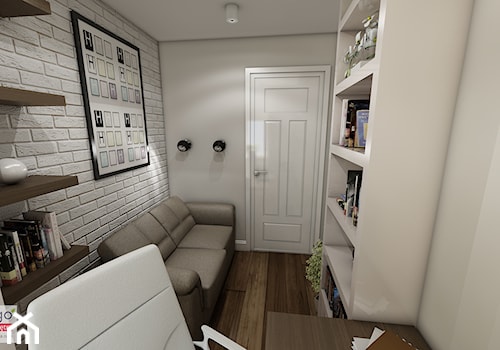 Nowoczesne mieszkanie w stylu prowansalskim - Średnie z sofą białe biuro, styl prowansalski - zdjęcie od Marengo Architektura Wnętrz Anna Knofliczek-Roman