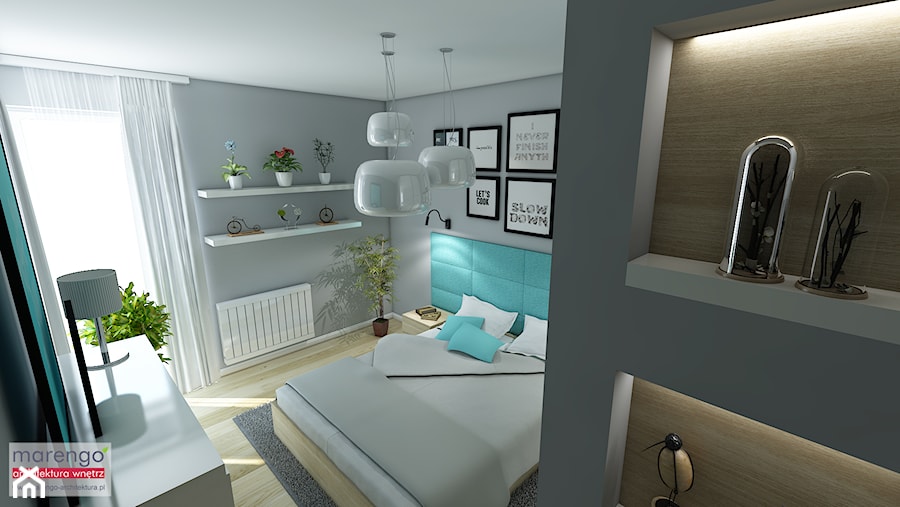 Rozświetlone wnętrze - Średnia szara sypialnia, styl skandynawski - zdjęcie od Marengo Architektura Wnętrz Anna Knofliczek-Roman