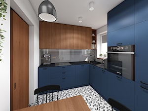 Niebieska kuchnia RAL 5001 i RAL 5009 - zdjęcie od Marengo Architektura Wnętrz Anna Knofliczek-Roman
