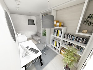 Mieszkanie styl skandynawski - Małe z sofą białe biuro, styl skandynawski - zdjęcie od Marengo Architektura Wnętrz Anna Knofliczek-Roman