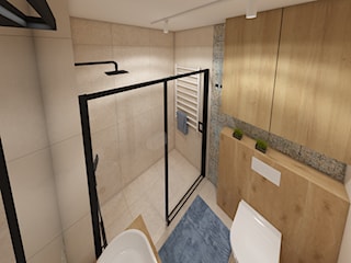 Projekt 3 łazienek w domu w zabudowie szeregowej w Markach pod Warszawą