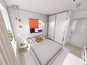 Mieszkanie styl skandynawski - Średnia biała sypialnia, styl skandynawski - zdjęcie od Marengo Architektura Wnętrz Anna Knofliczek-Roman