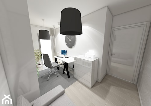 Mieszkanie styl skandynawski - Średnie w osobnym pomieszczeniu z sofą białe biuro, styl skandynawski - zdjęcie od Marengo Architektura Wnętrz Anna Knofliczek-Roman