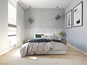 Projekt 23 / OTWOCK - Średnia szara z panelami tapicerowanymi sypialnia, styl nowoczesny - zdjęcie od PASS architekci
