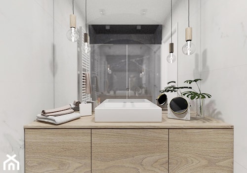Projekt 25 - Mała na poddaszu bez okna łazienka, styl nowoczesny - zdjęcie od PASS architekci