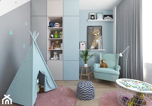 Projekt 30 - Mały szary pokój dziecka dla dziecka dla chłopca dla dziewczynki, styl skandynawski - zdjęcie od PASS architekci