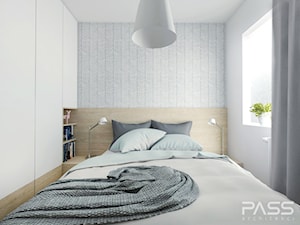 Projekt 24 - Mała biała szara sypialnia, styl skandynawski - zdjęcie od PASS architekci