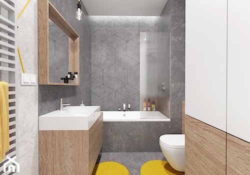 Projekt 30 - Średnia na poddaszu bez okna łazienka, styl nowoczesny - zdjęcie od PASS architekci