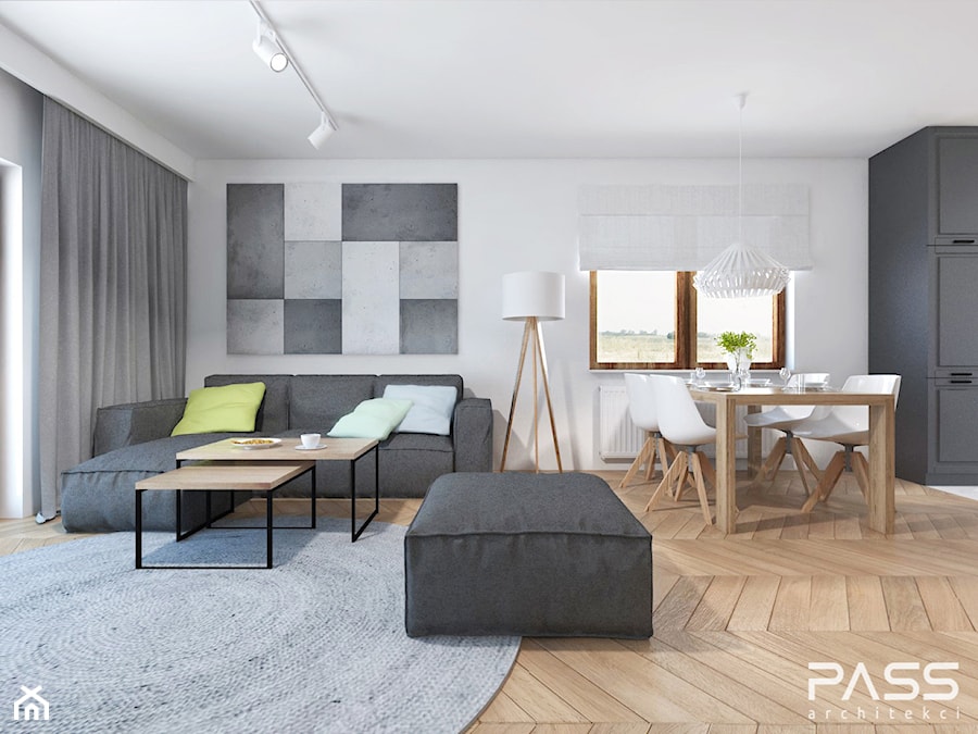 Projekt 18 - Mały średni salon, styl skandynawski - zdjęcie od PASS architekci