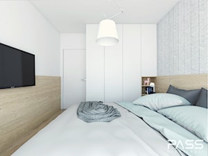 Projekt 24 - Średnia biała sypialnia, styl nowoczesny - zdjęcie od PASS architekci
