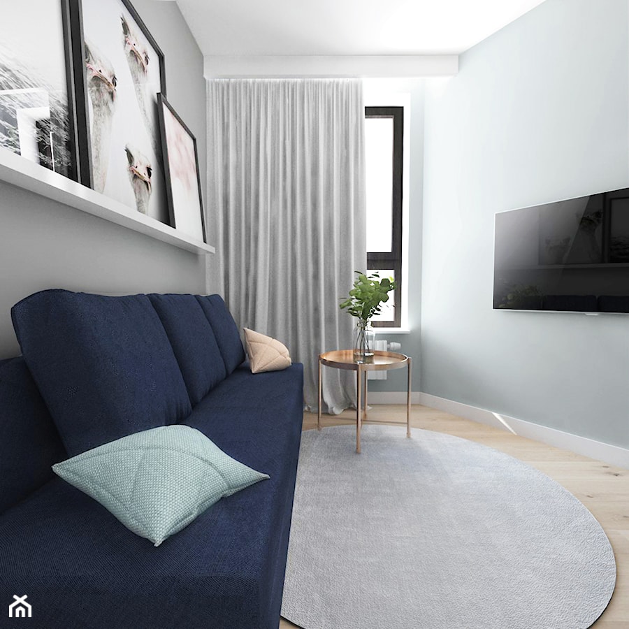 Projekt 23 / OTWOCK - Małe z sofą szare biuro, styl nowoczesny - zdjęcie od PASS architekci