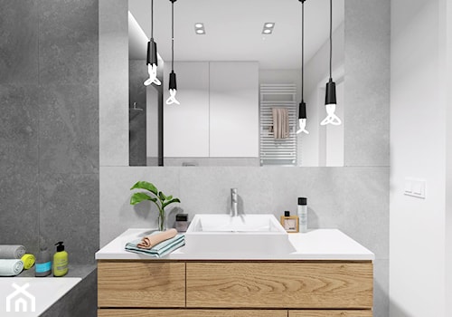 Projekt 26 - Średnia na poddaszu bez okna łazienka, styl nowoczesny - zdjęcie od PASS architekci