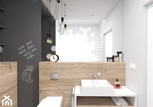 projekt 16 - Średnia na poddaszu bez okna łazienka, styl skandynawski - zdjęcie od PASS architekci