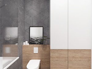 Projekt 30 - Mała na poddaszu bez okna łazienka, styl nowoczesny - zdjęcie od PASS architekci