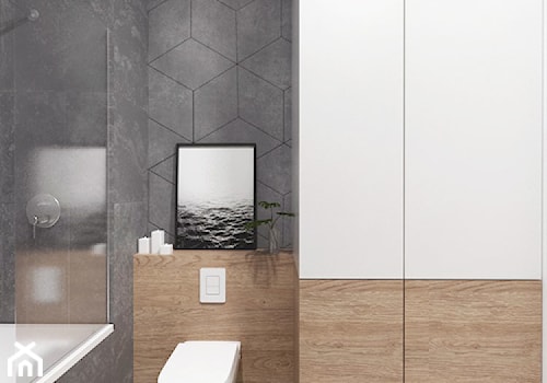 Projekt 30 - Mała na poddaszu bez okna łazienka, styl nowoczesny - zdjęcie od PASS architekci