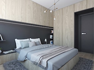 Projekt 25 - Duża czarna sypialnia, styl minimalistyczny - zdjęcie od PASS architekci