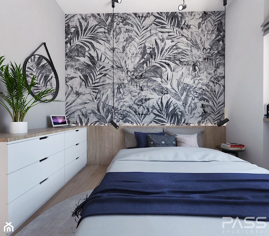 Projekt 30 - Mała biała sypialnia, styl skandynawski - zdjęcie od PASS architekci