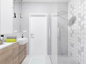 Projekt 18 - Średnia na poddaszu bez okna łazienka, styl skandynawski - zdjęcie od PASS architekci