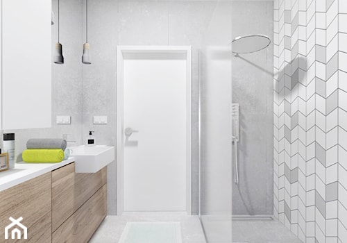 Projekt 18 - Średnia na poddaszu bez okna łazienka, styl skandynawski - zdjęcie od PASS architekci