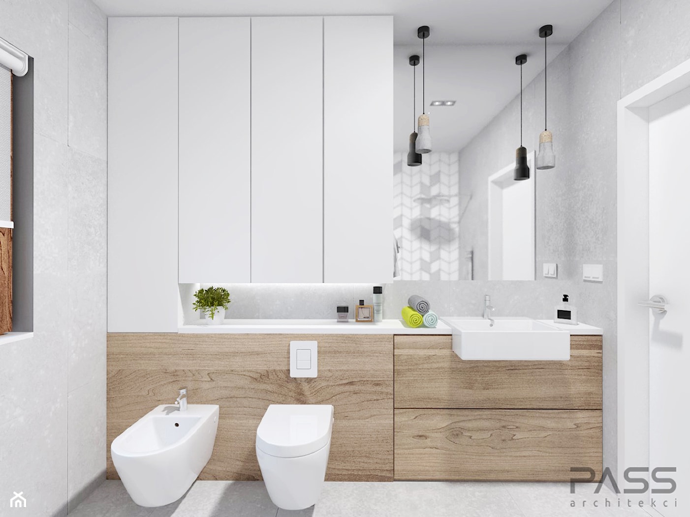 Projekt 18 - Mała średnia łazienka, styl skandynawski - zdjęcie od PASS architekci - Homebook