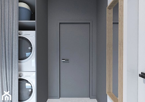 Projekt 32 - Mała otwarta z pralnią garderoba, styl skandynawski - zdjęcie od PASS architekci