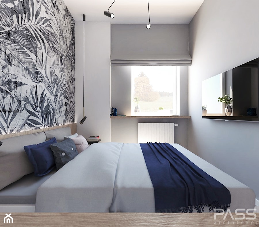 Projekt 30 - Średnia biała sypialnia, styl skandynawski - zdjęcie od PASS architekci