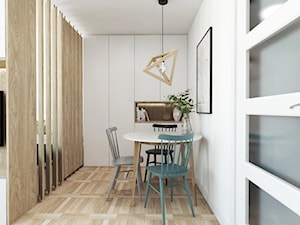 Projekt 28 - Mała biała jadalnia jako osobne pomieszczenie, styl skandynawski - zdjęcie od PASS architekci