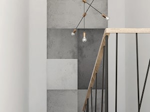 Projekt 18 - Średni biały szary z farbą na ścianie hol / przedpokój, styl skandynawski - zdjęcie od PASS architekci