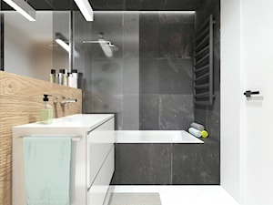 Projekt 24 - Średnia bez okna z lustrem łazienka, styl nowoczesny - zdjęcie od PASS architekci