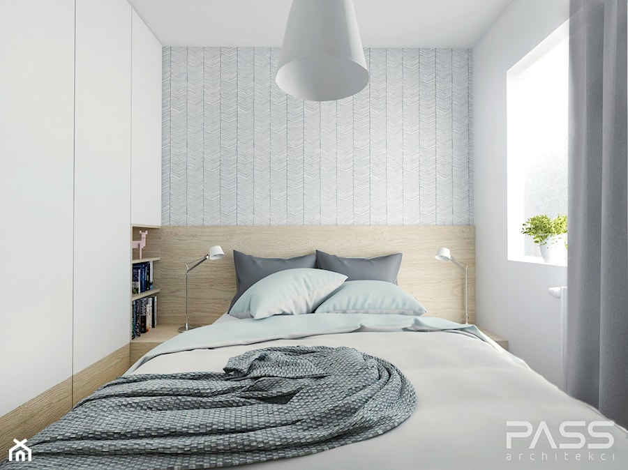 Projekt 24 - Średnia szara sypialnia, styl minimalistyczny - zdjęcie od PASS architekci