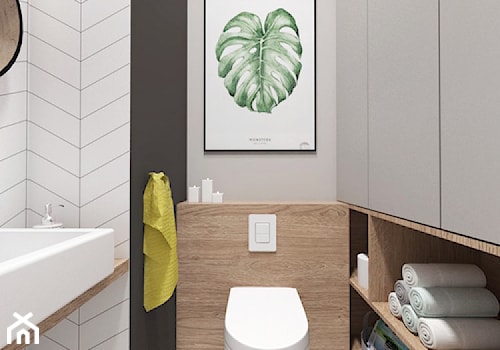 Projekt 30 - Mała łazienka, styl skandynawski - zdjęcie od PASS architekci