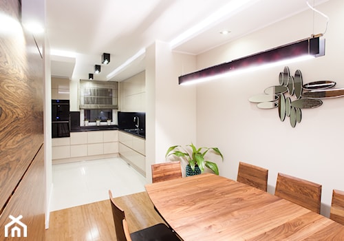 apartament - Mała beżowa jadalnia jako osobne pomieszczenie, styl nowoczesny - zdjęcie od pracowania projektowa Danieli Czachowskiej