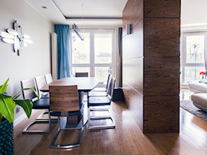 apartament - Średnia szara jadalnia jako osobne pomieszczenie, styl nowoczesny - zdjęcie od pracowania projektowa Danieli Czachowskiej