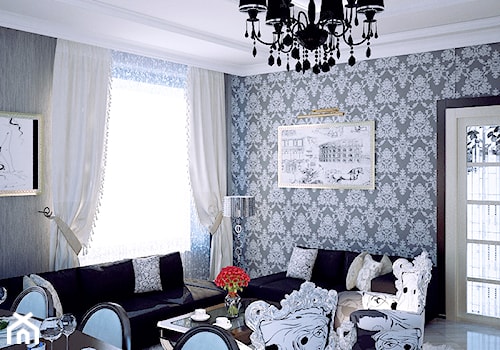 Nicolina Mountain House Moscow - Salon, styl glamour - zdjęcie od Shtantke Interior Design